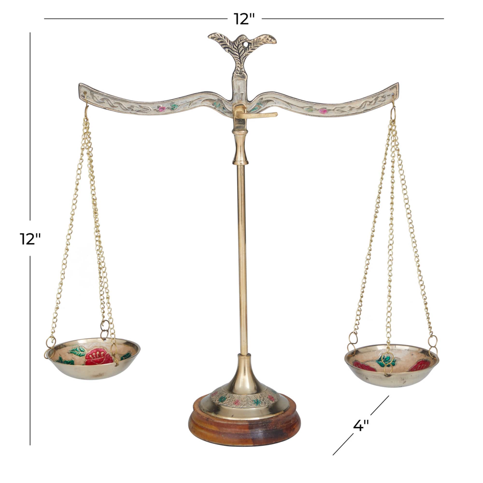 Gold Brass Traditional Scale, 12" x 12" x 4"